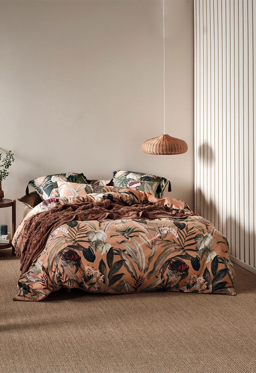 Linen House - Tillie duvet cover set - brandy