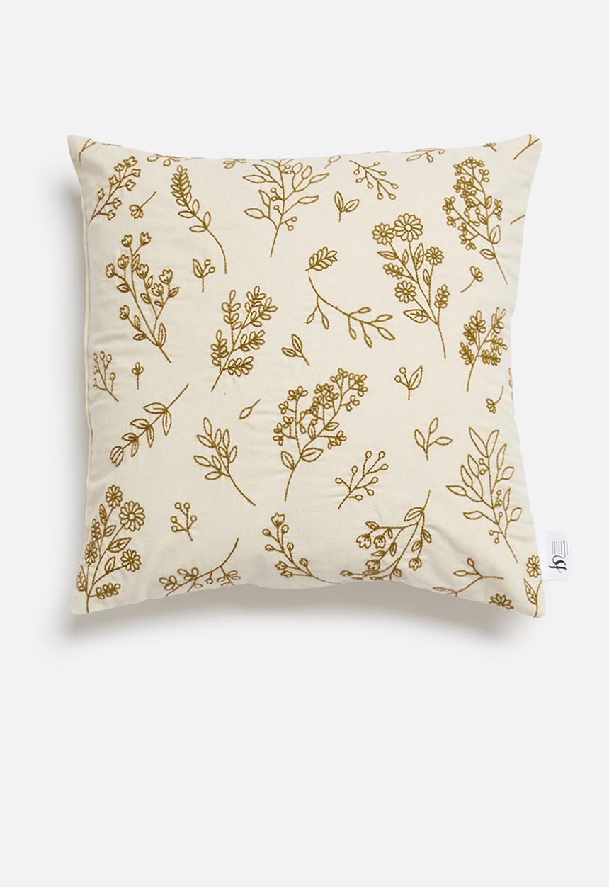 Sixth Floor - Lotti cushion cover - mustard & natural