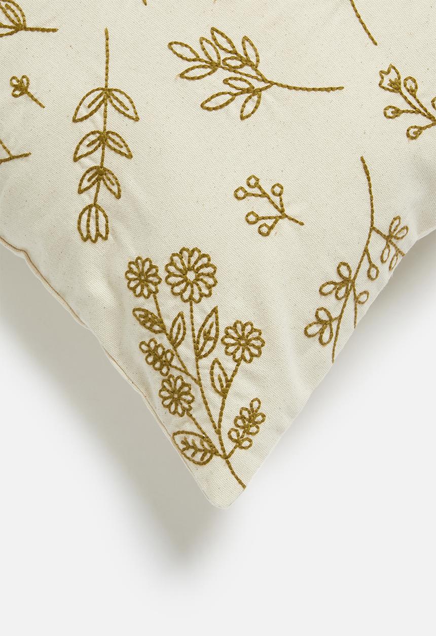 Sixth Floor - Lotti cushion cover - mustard & natural