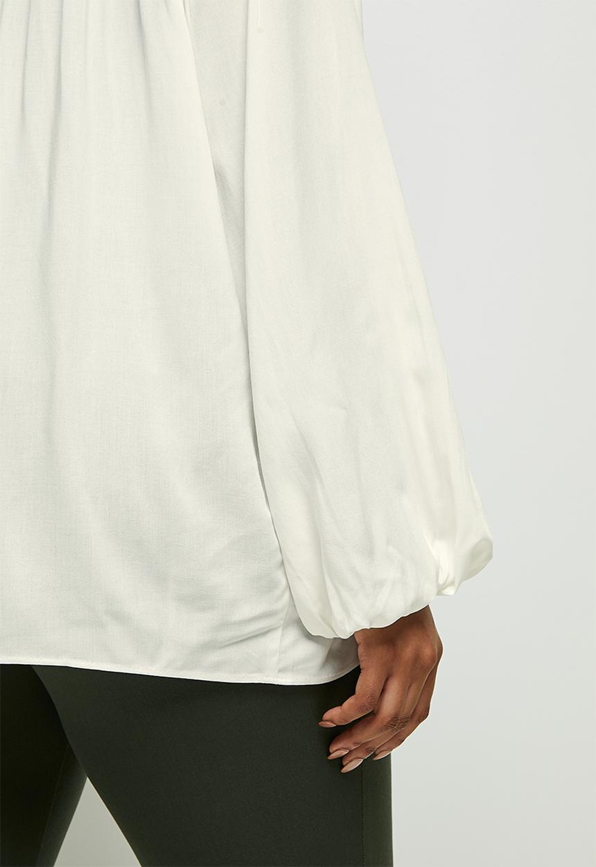 edit Plus - Soft ruffle detail blouse - white