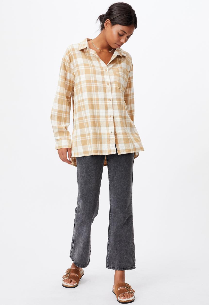 Cotton On - Boyfriend shirt - caramel brown