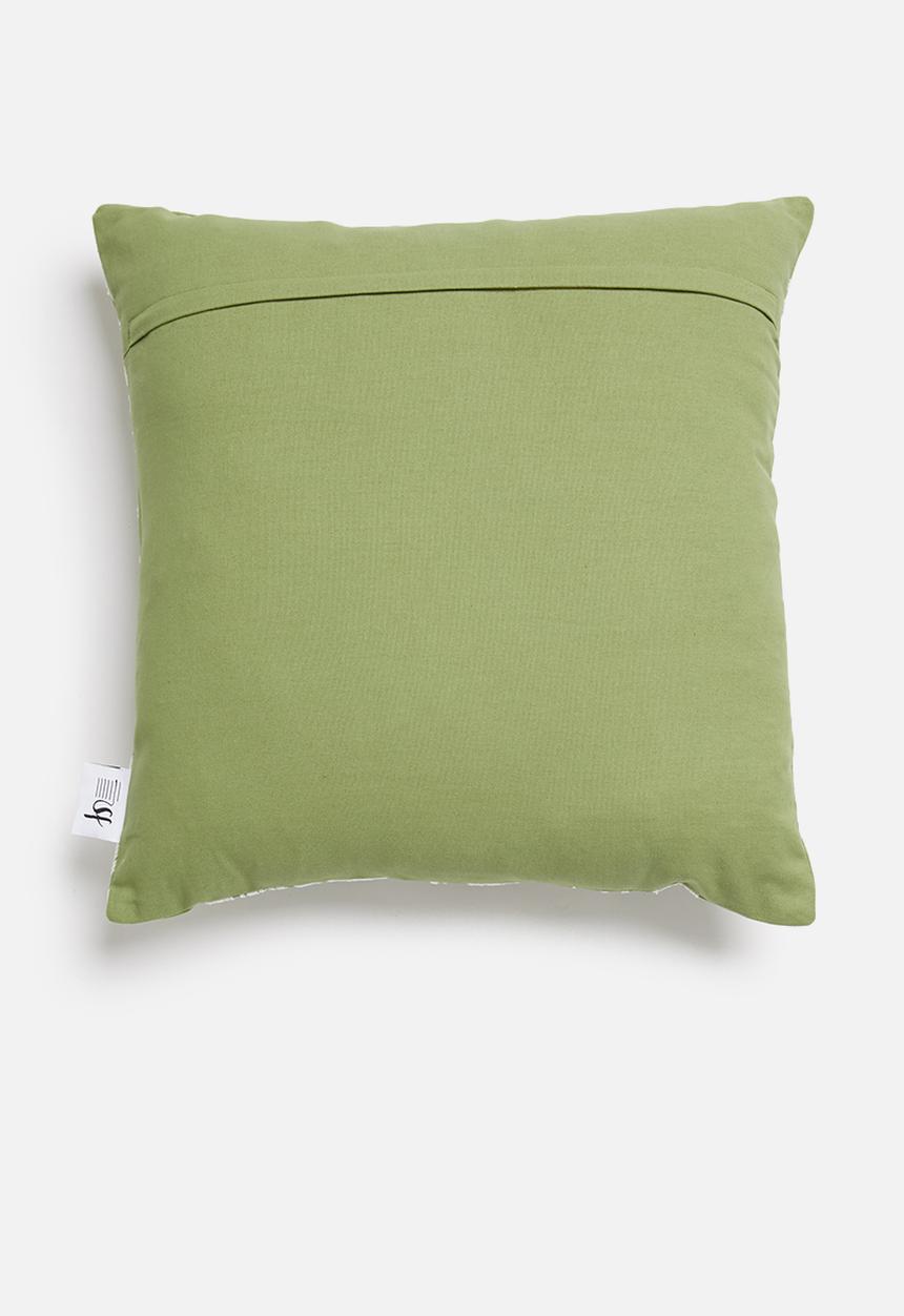 Sixth Floor - Entwine cushion cover - green & natural