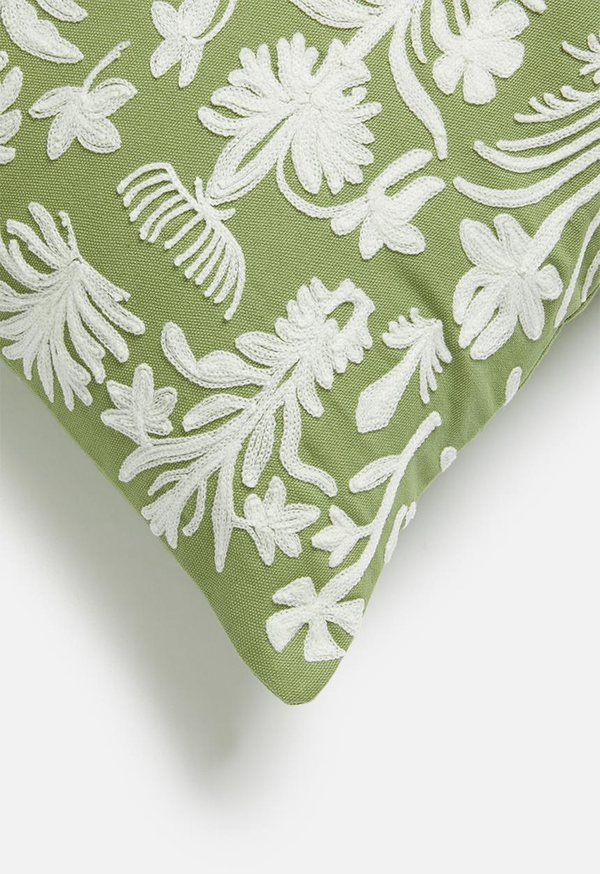 Sixth Floor - Entwine cushion cover - green & natural