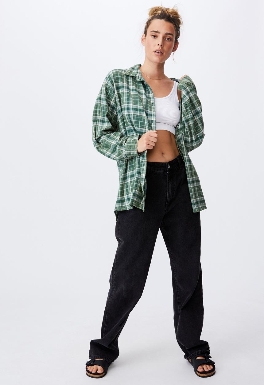 Cotton On - Boyfriend shirt - green