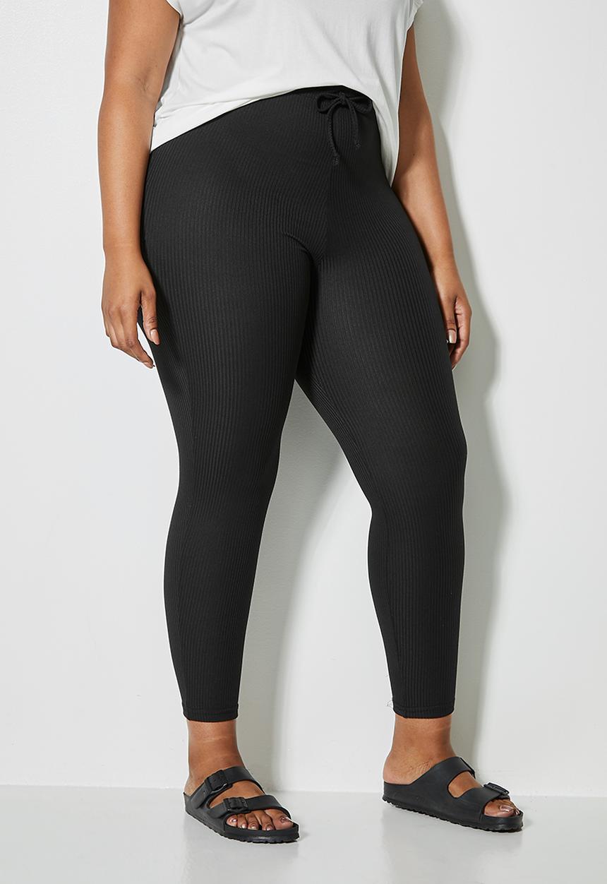 Superbalist - Rib high waist legging - black