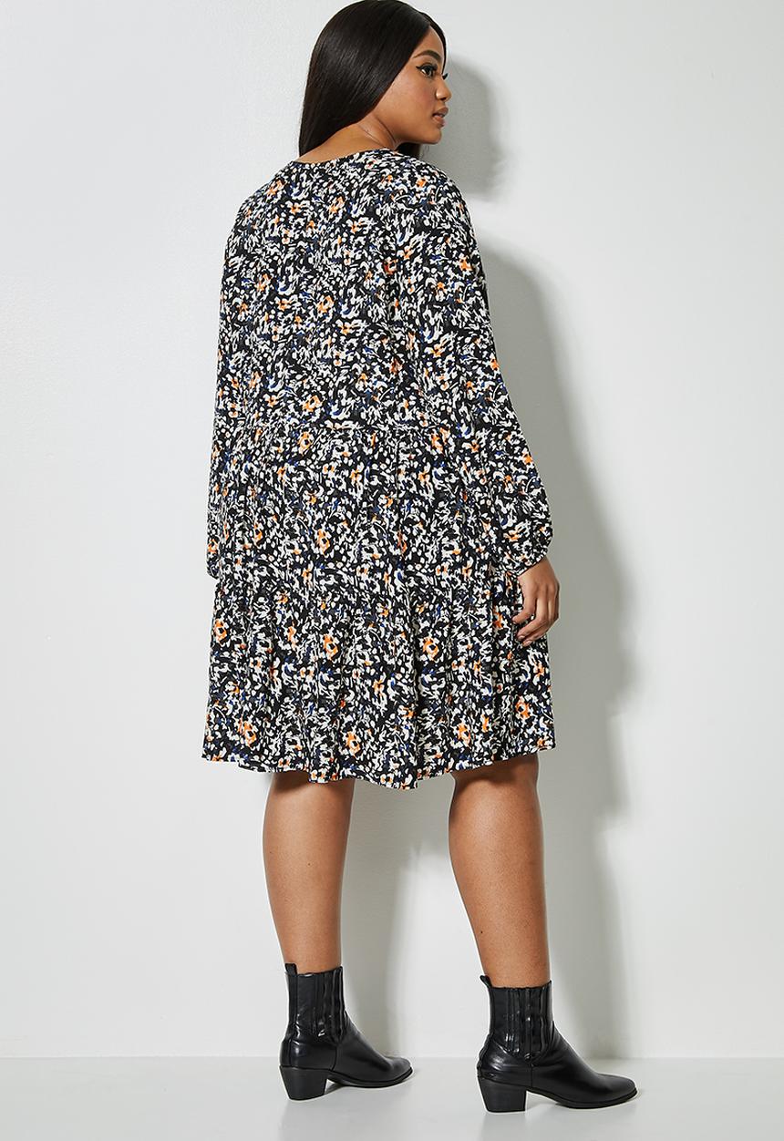 Superbalist - V-neck tiered midi - multi
