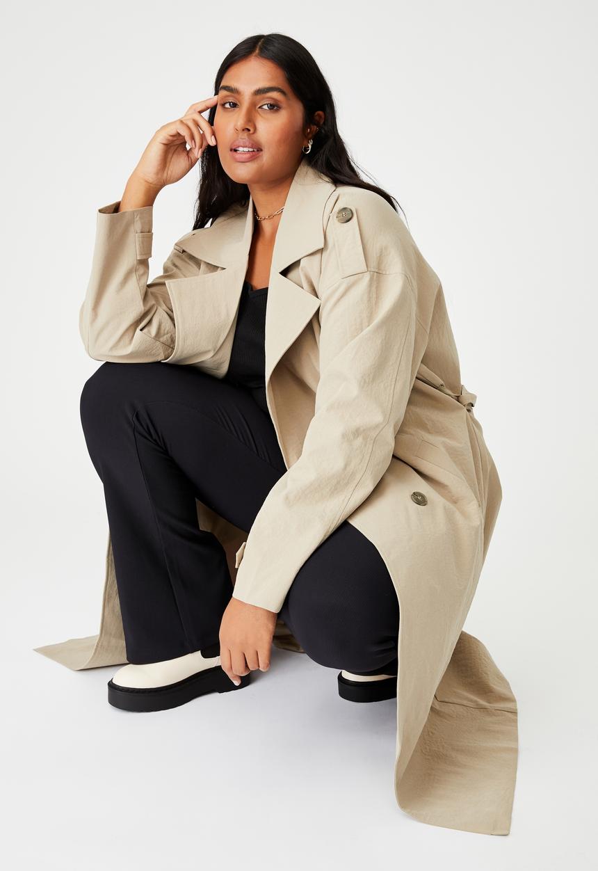 Cotton On - Curve oversized trench - taupe