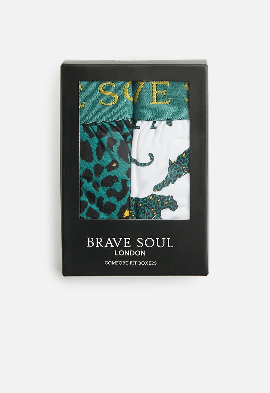 Brave Soul - Leo underwear - teal & white