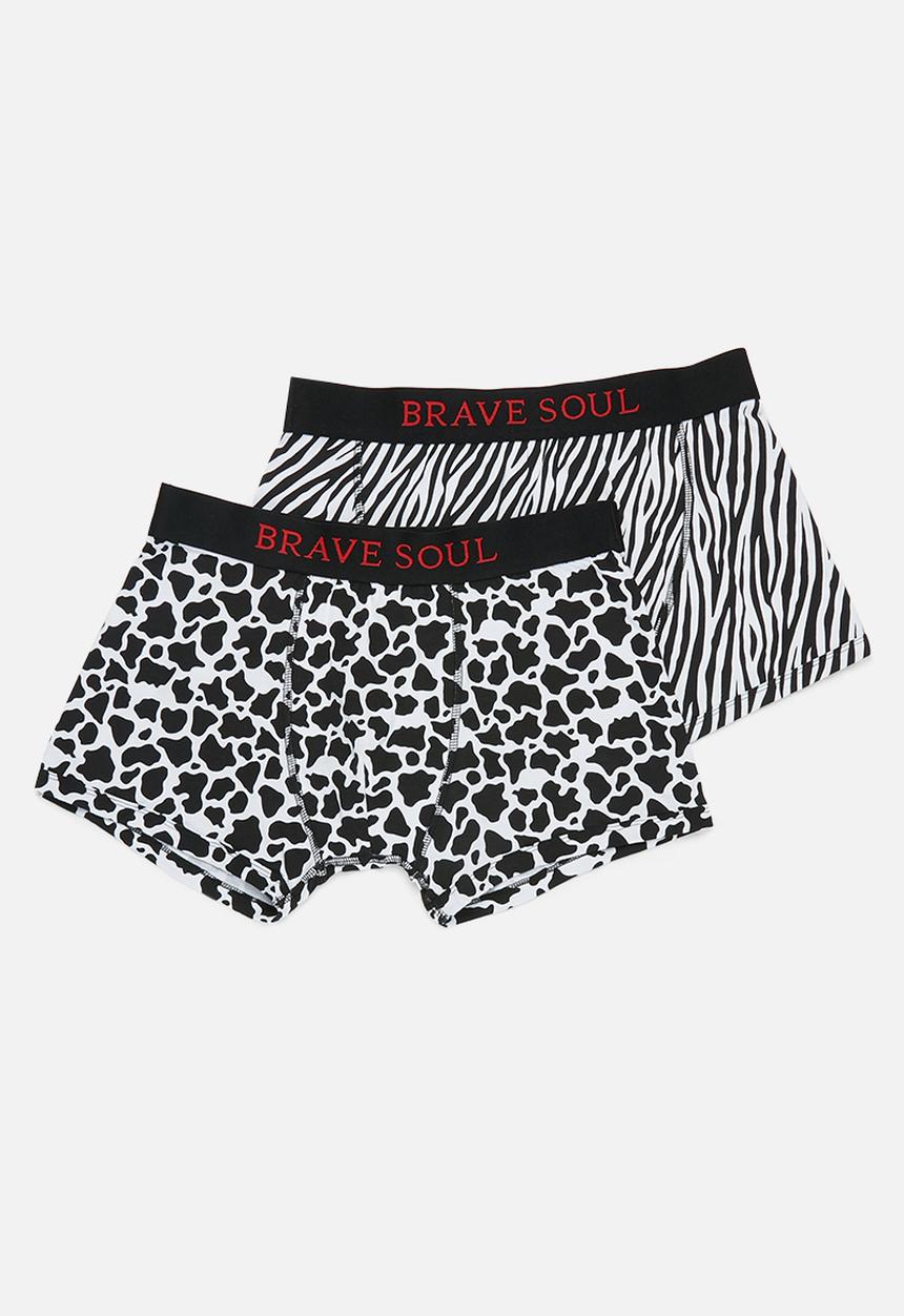 Brave Soul - Monotone underwear - white & black 