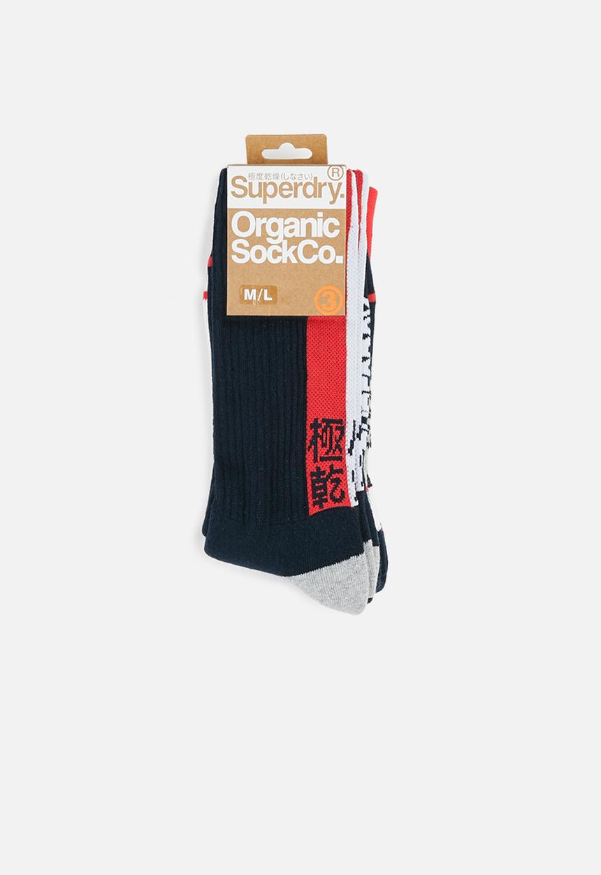 Superdry. - Superdry crew sock 3 pack - multi 