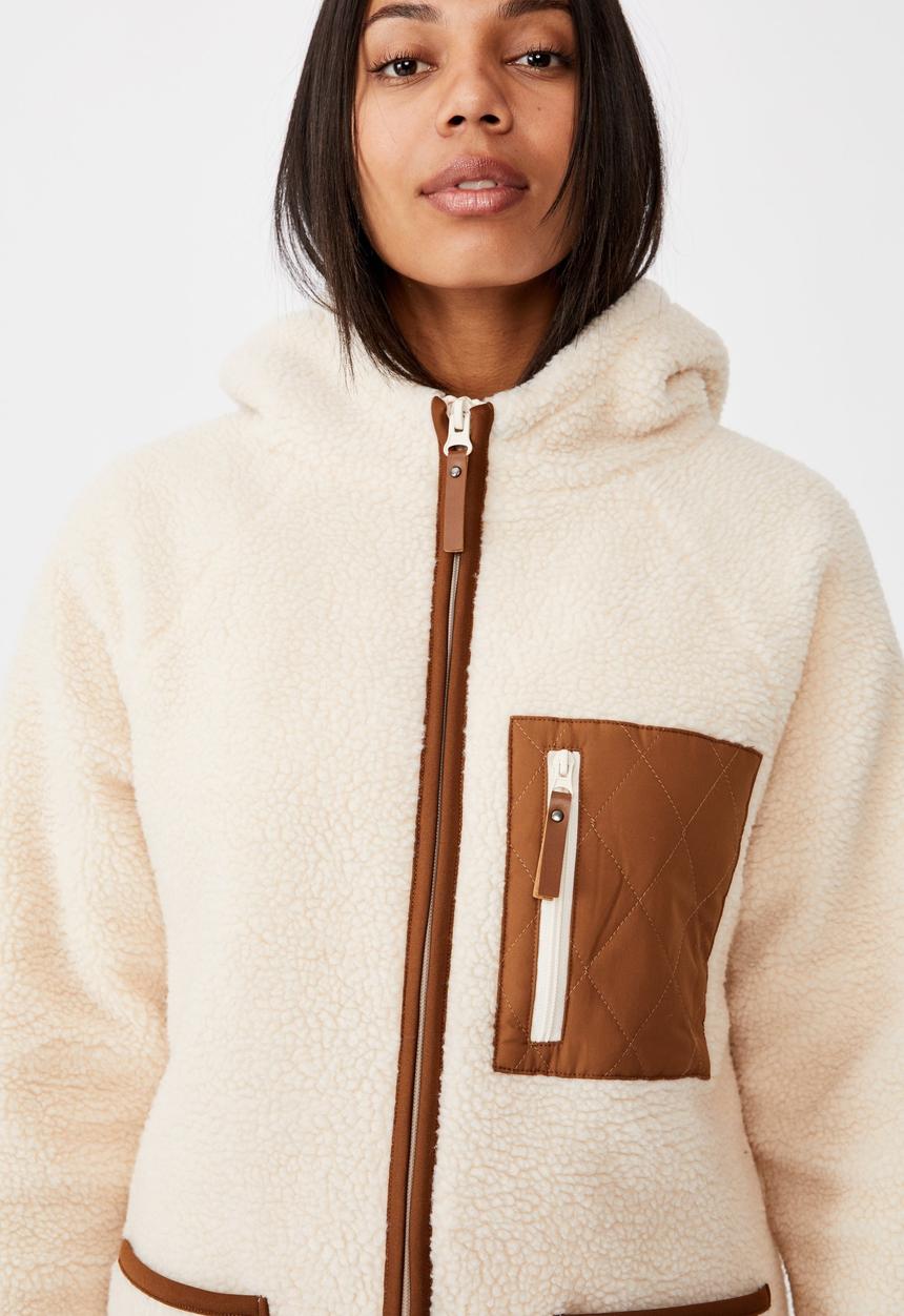 Cotton On - Into the trees longline coat - cream