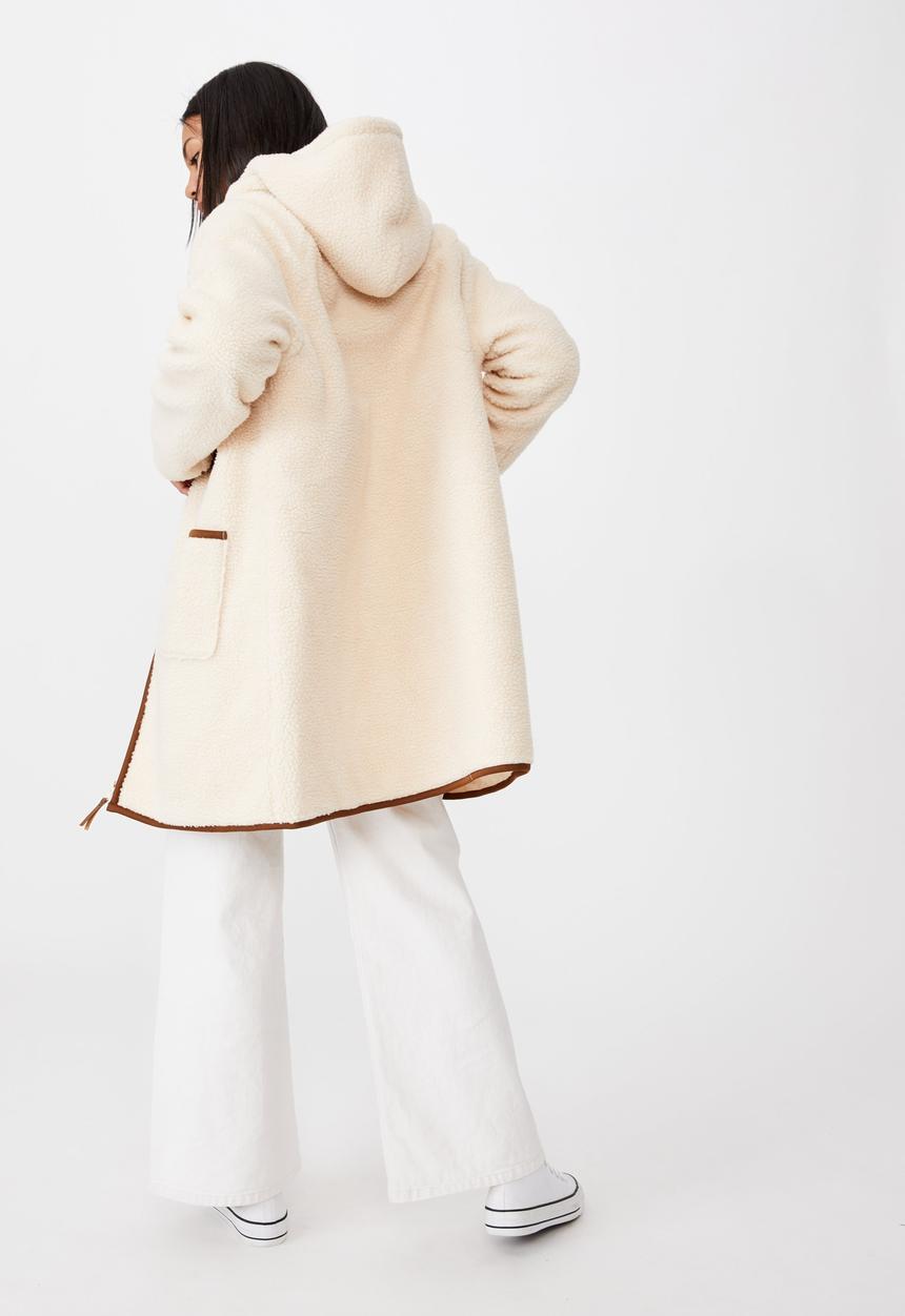 Cotton On - Into the trees longline coat - cream