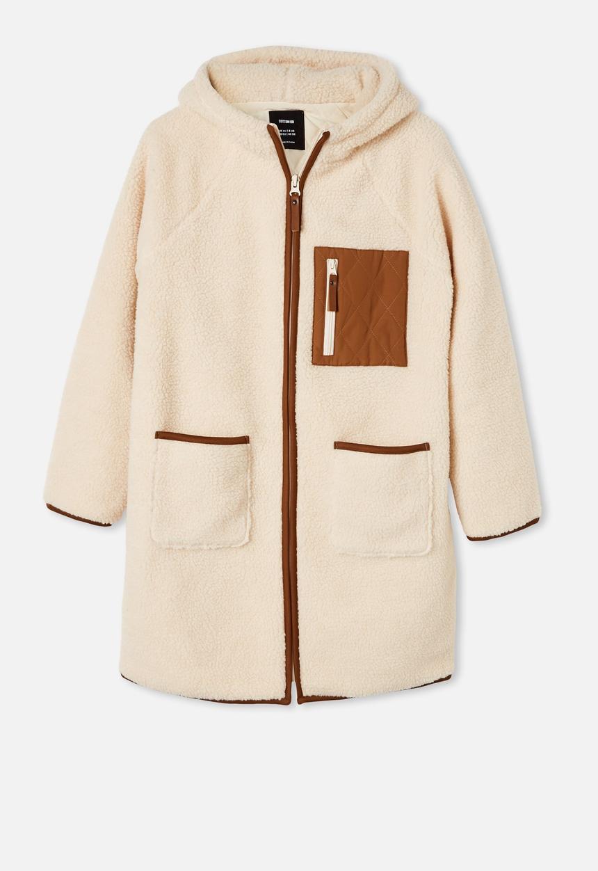 Cotton On - Into the trees longline coat - cream