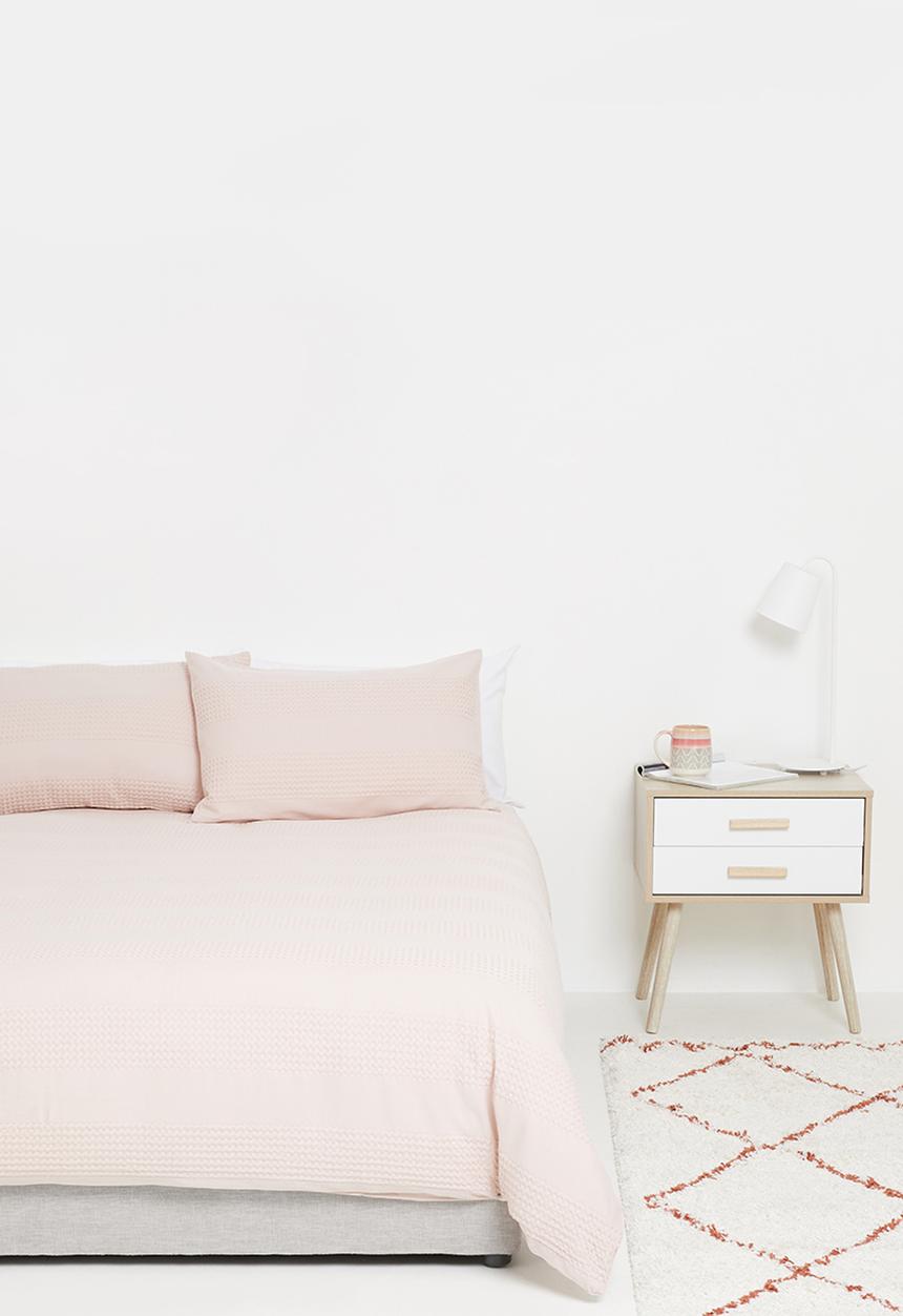 Sixth Floor - Cotton woven seersucker duvet set - sepia rose pink