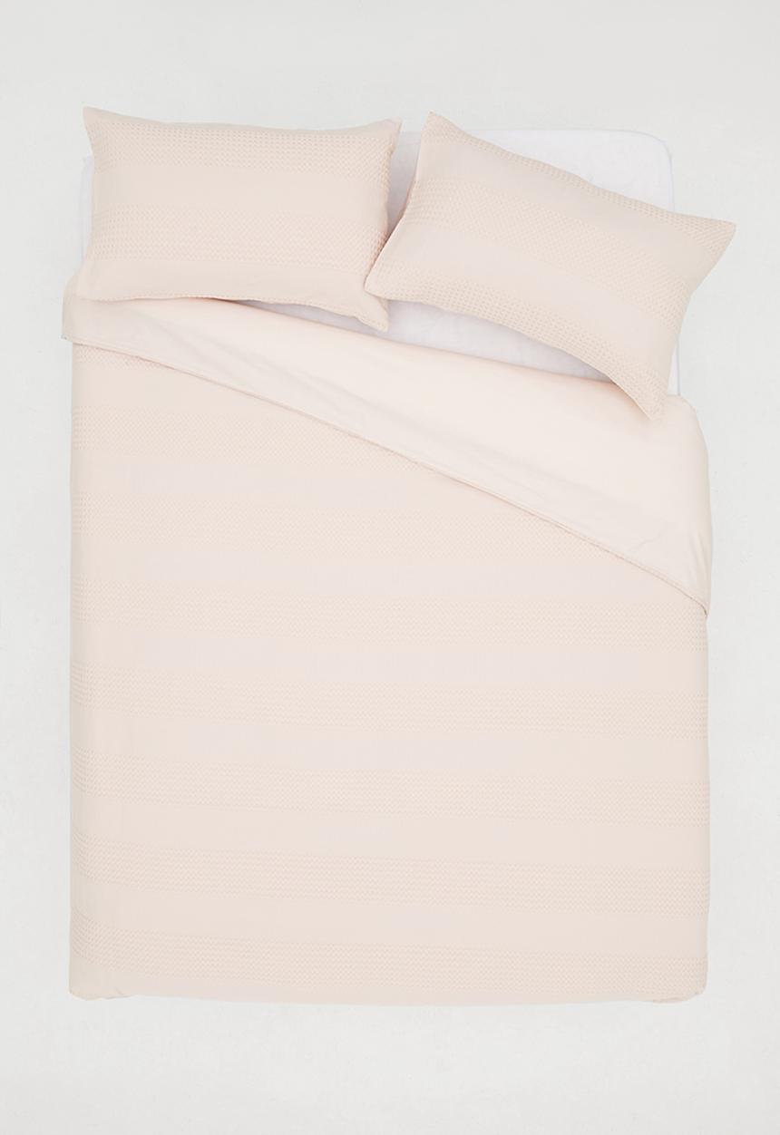 Sixth Floor - Cotton woven seersucker duvet set - sepia rose pink