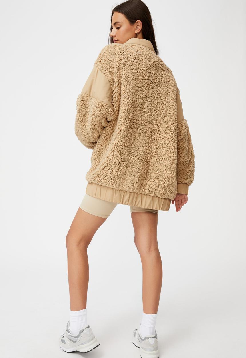 Factorie - Oversized teddy jacket - travertine