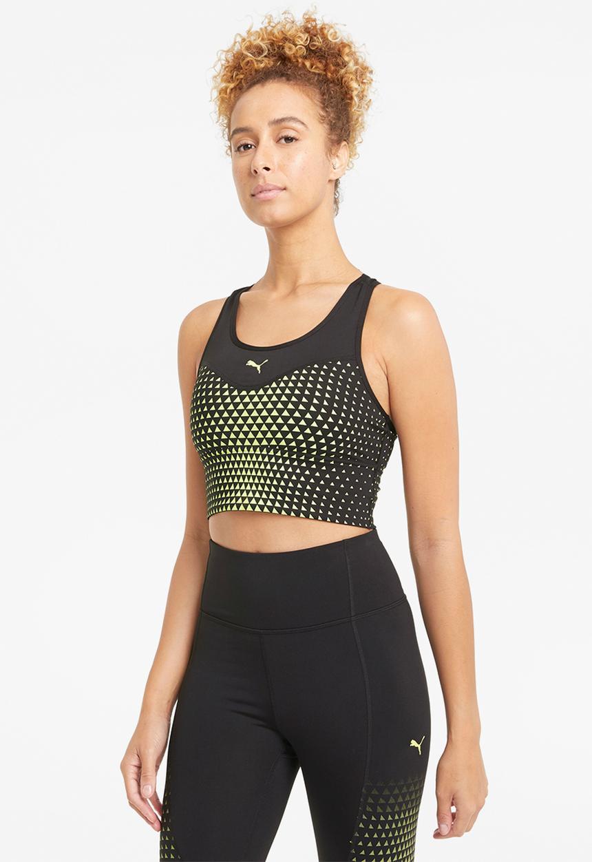 PUMA - Mid impact graphic long line bra - black 