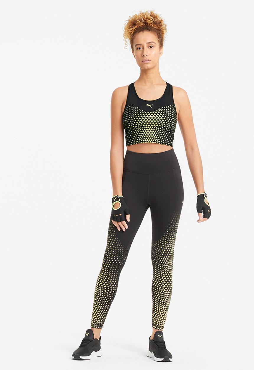PUMA - Mid impact graphic long line bra - black 