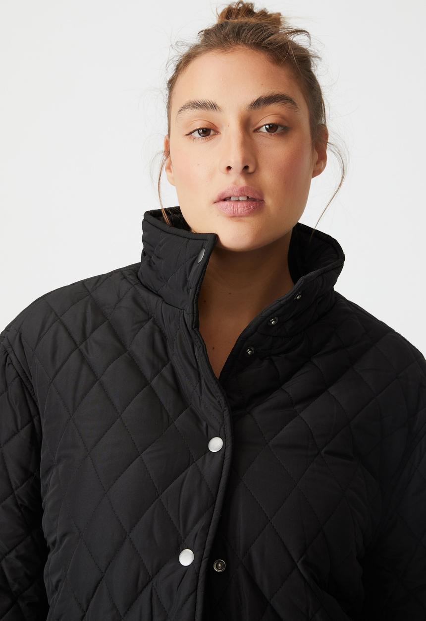 Cotton On - Recycled quilted jacket - black