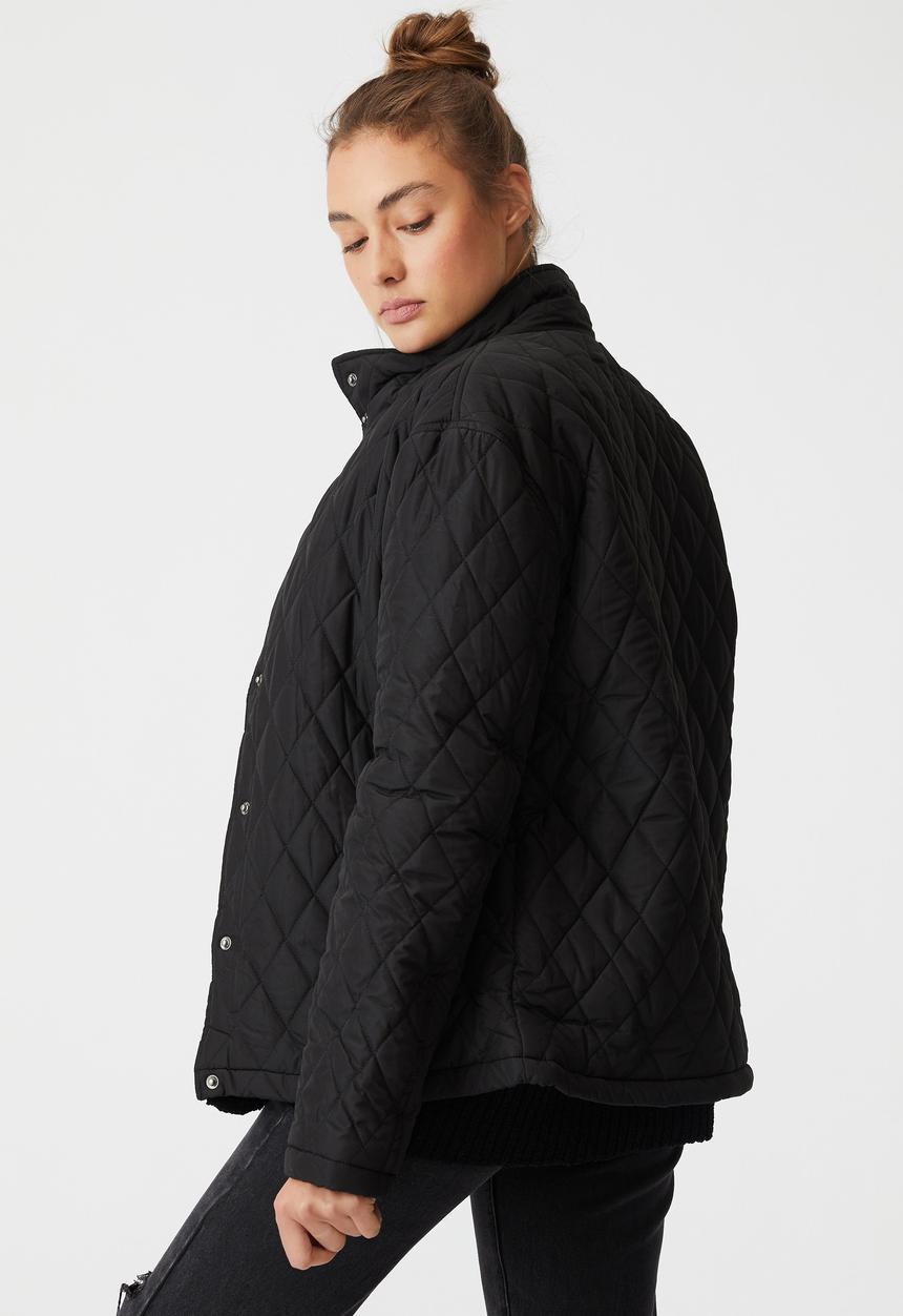Cotton On - Recycled quilted jacket - black