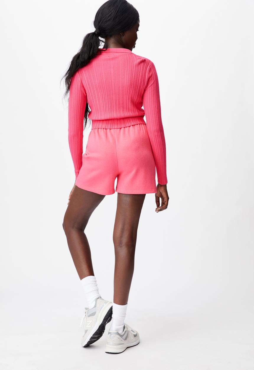 Factorie - Long sleeve collared crop cardi - honeysuckle