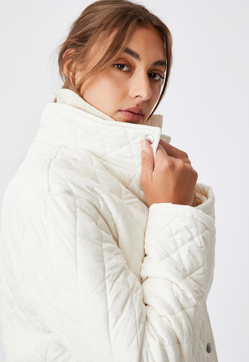 Cotton On - Recycled quilted jacket - ecru