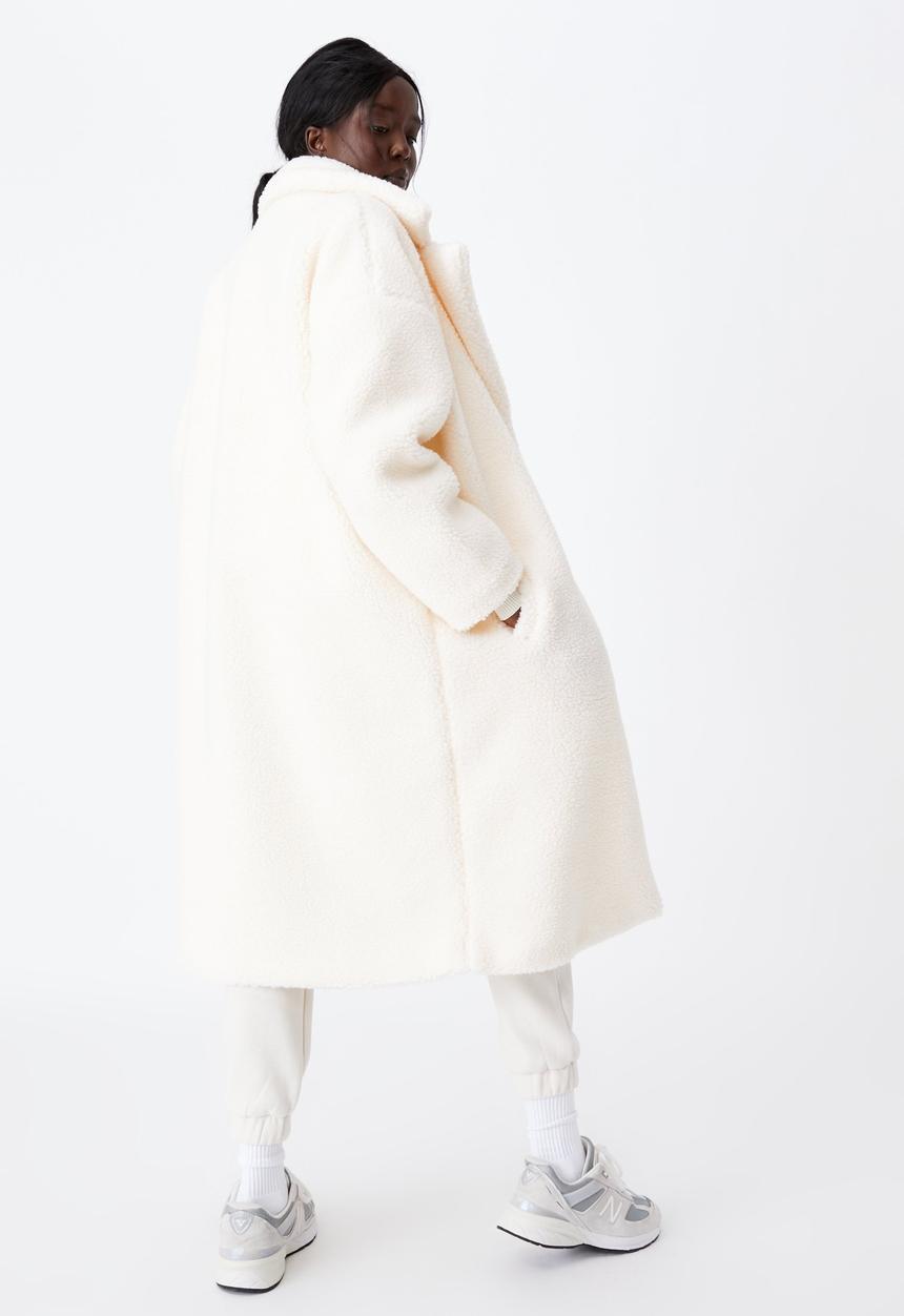 Factorie - Longline teddy jacket - ivory