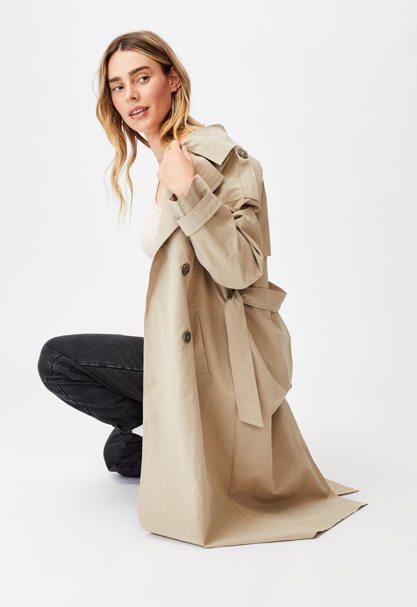 Cotton On - The oversized trench - washed taupe