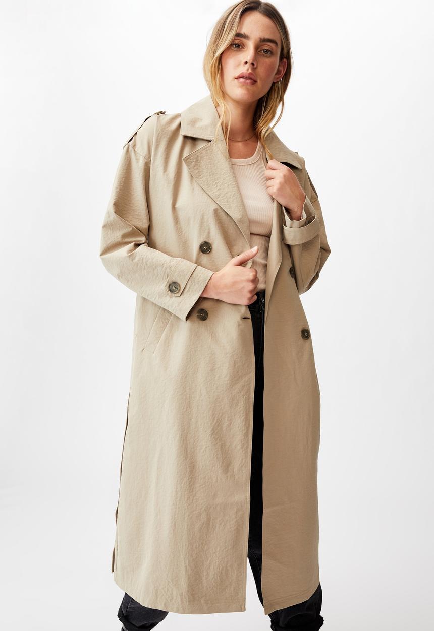 Cotton On - The oversized trench - washed taupe