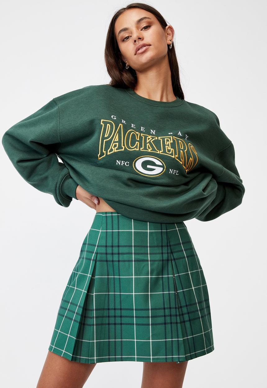 Factorie - Box pleat skirt - varsity check_hunter green