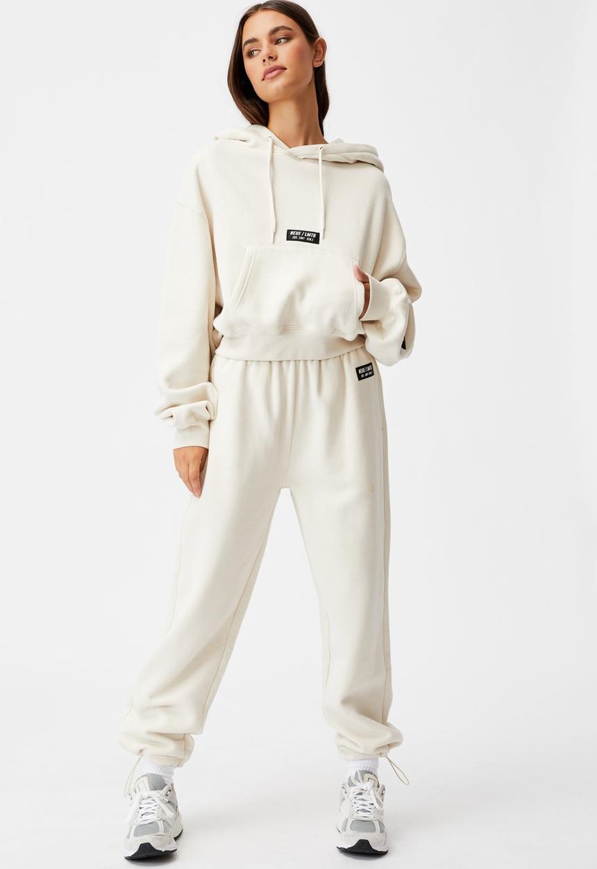 Factorie - Athluxe slouchy cropped hoodie - ivory