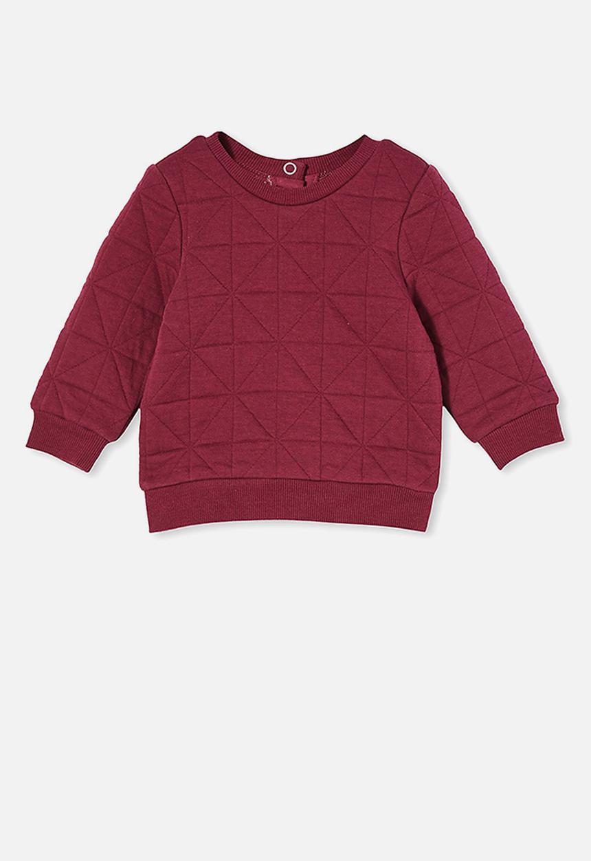 Cotton On - Greer quilted sweater - faded burgundy