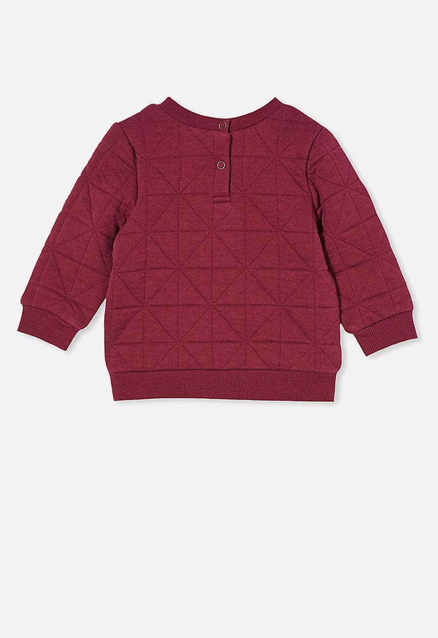 Cotton On - Greer quilted sweater - faded burgundy