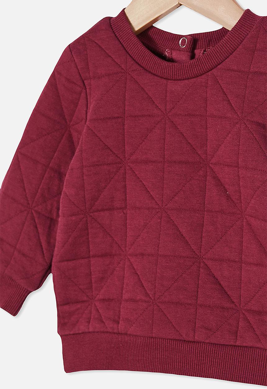 Cotton On - Greer quilted sweater - faded burgundy
