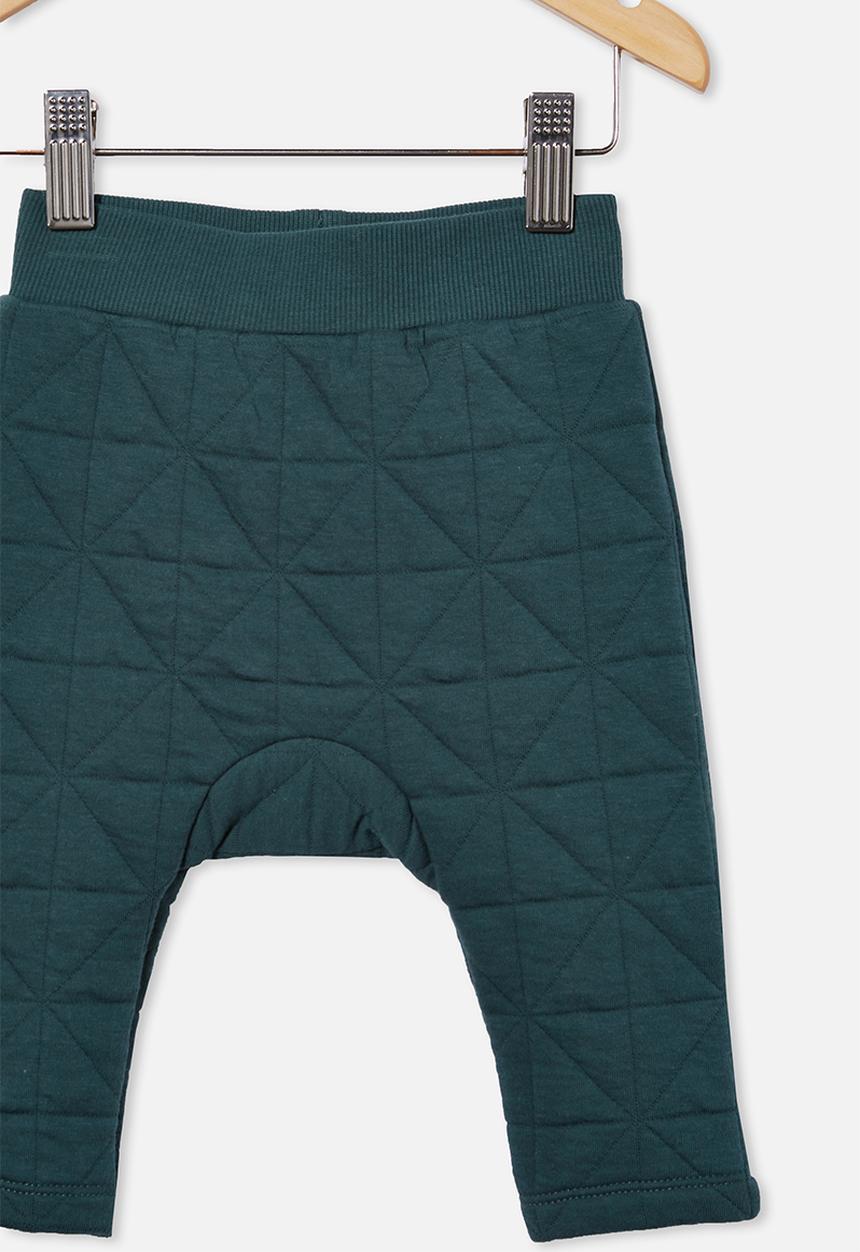 Cotton On - Emerson quilted trackpant - petrol teal