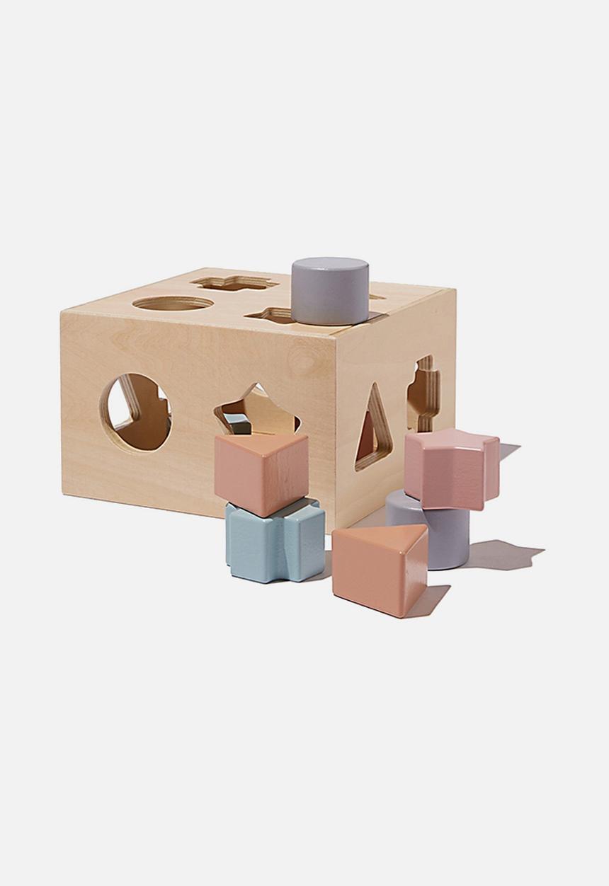 Cotton On - Wooden puzzle shape box - neutral 