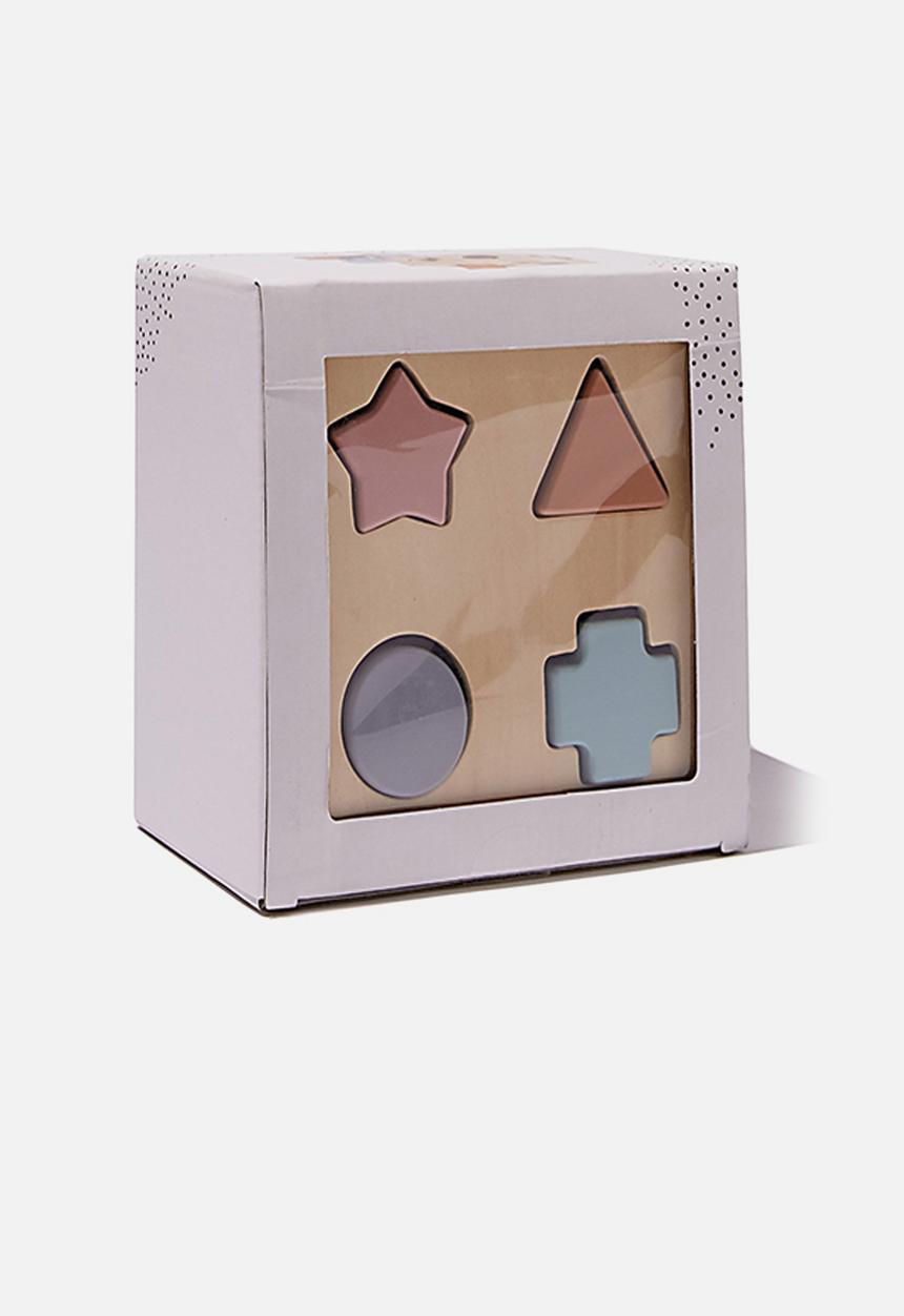 Cotton On - Wooden puzzle shape box - neutral 