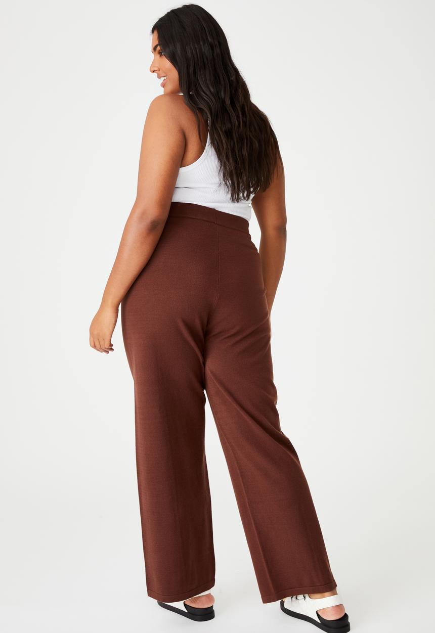 Cotton On - Curve soft knit pants - brown