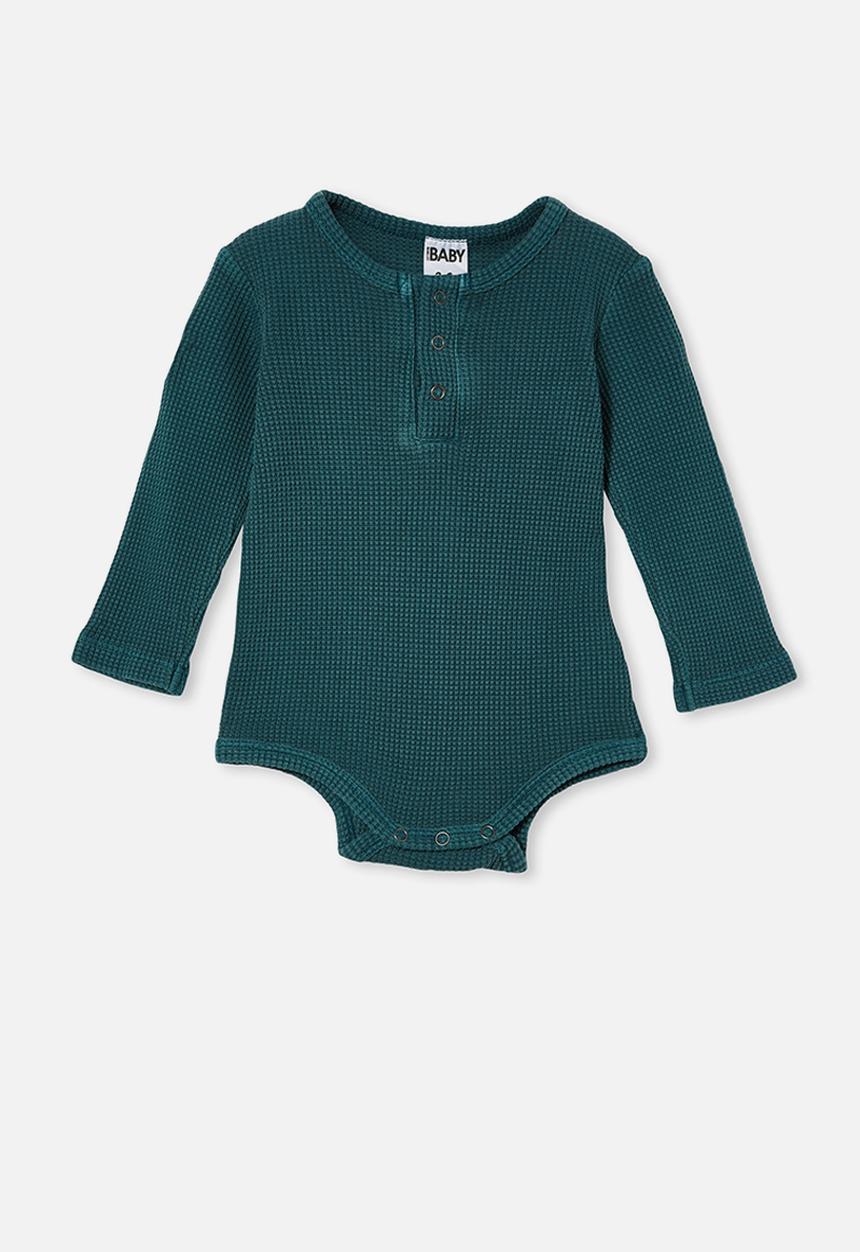 Cotton On - The long sleeve waffle bubbysuit - petrol teal