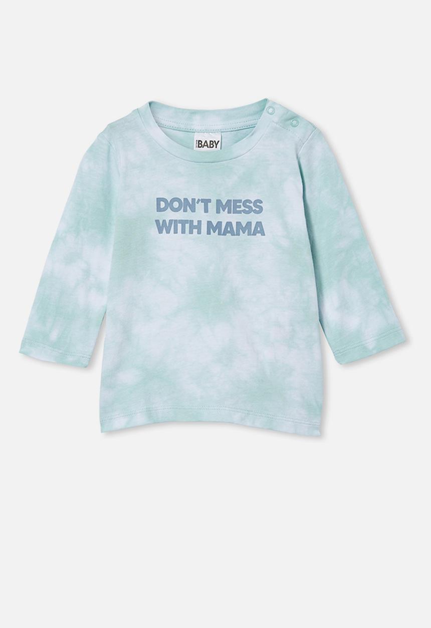 Cotton On - Jamie long sleeve tee - duck egg tie dye