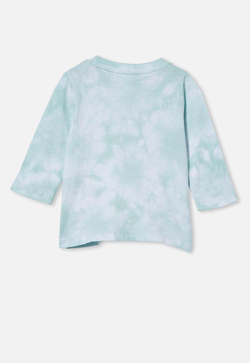 Cotton On - Jamie long sleeve tee - duck egg tie dye