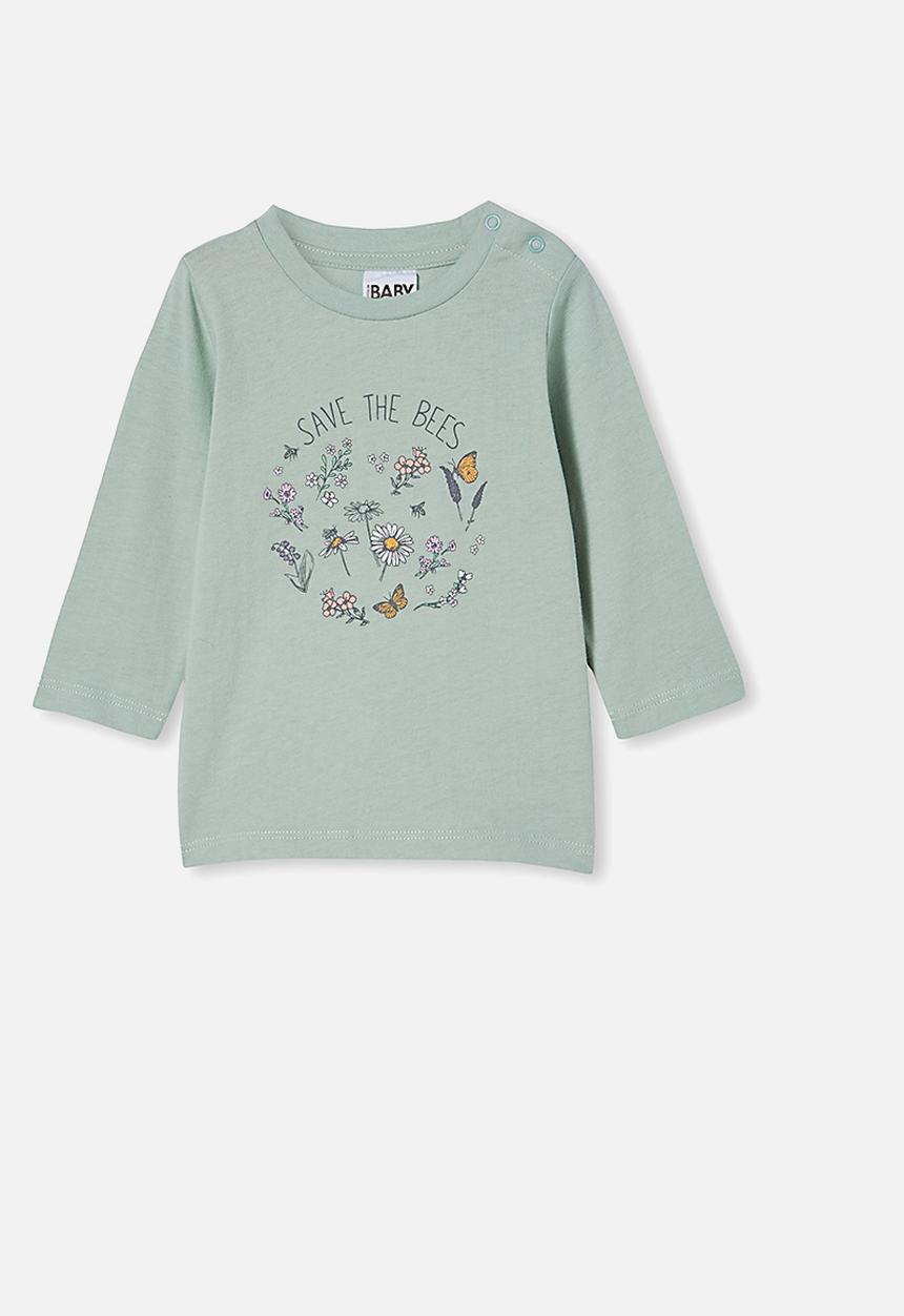 Cotton On - Jamie long sleeve tee - stone green