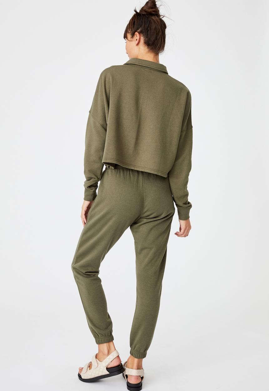 Cotton On - Lifestyle polo fleece top - deep moss