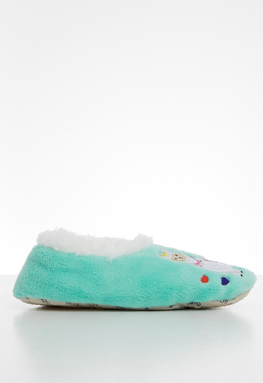 snoozies!® - Be llamazing slipper - aqua