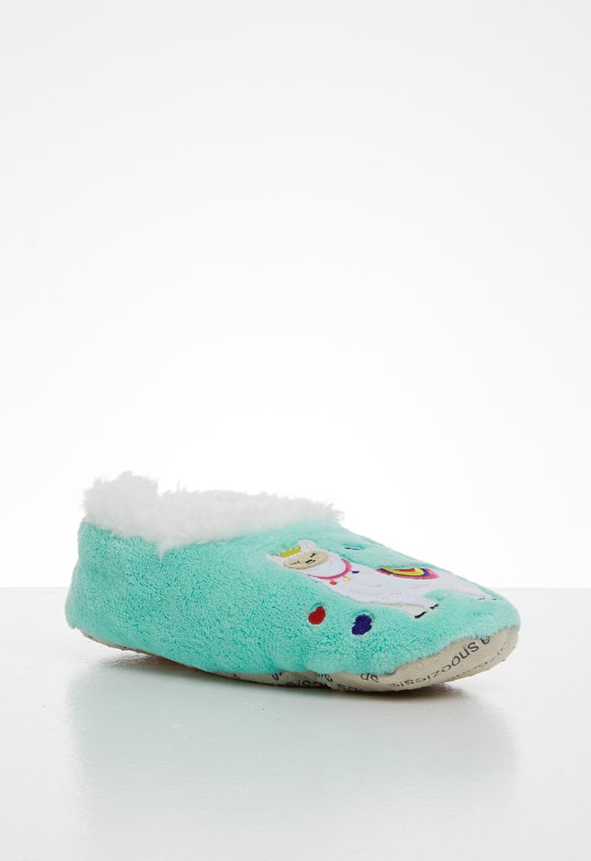 snoozies!® - Be llamazing slipper - aqua
