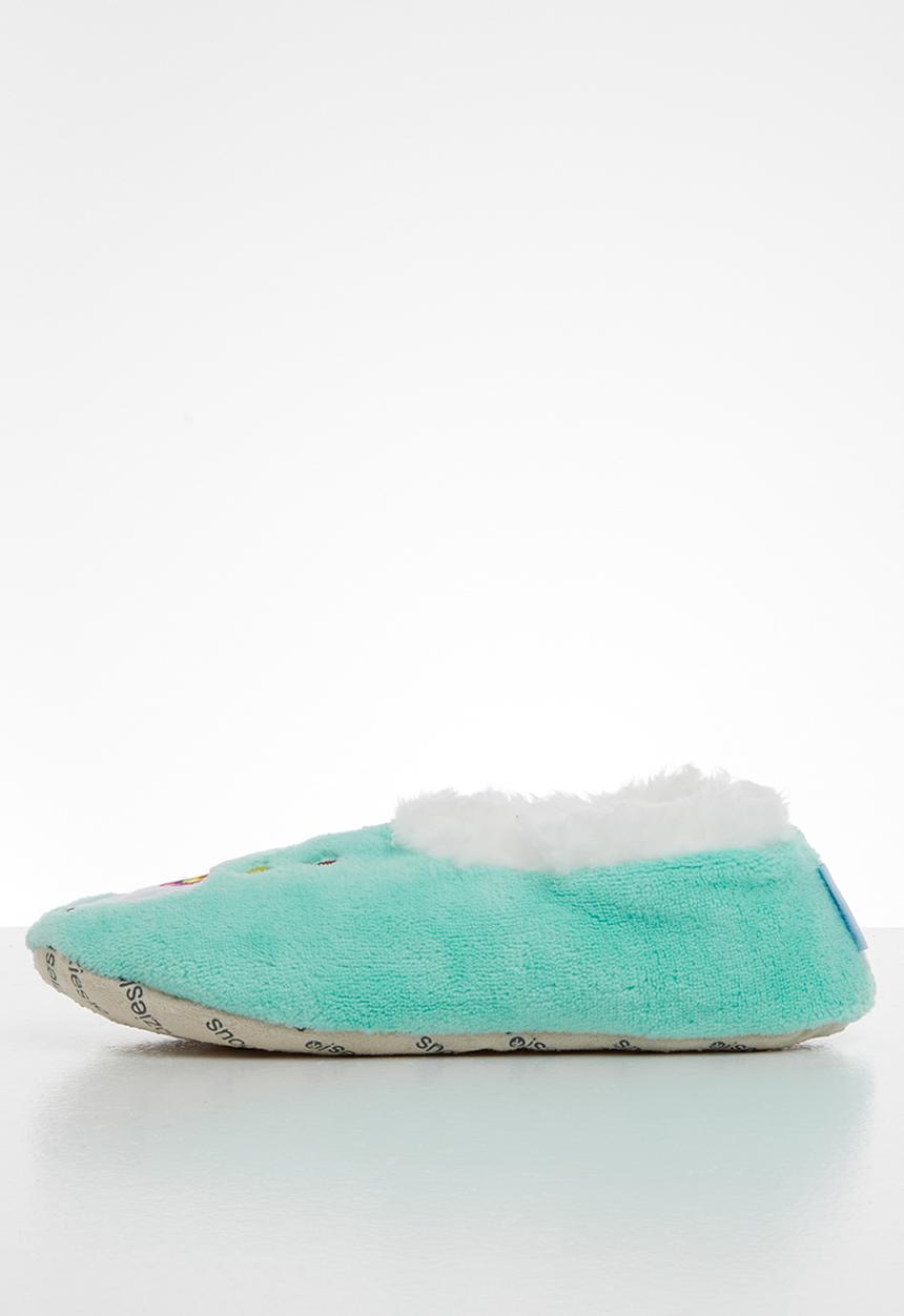 snoozies!® - Be llamazing slipper - aqua