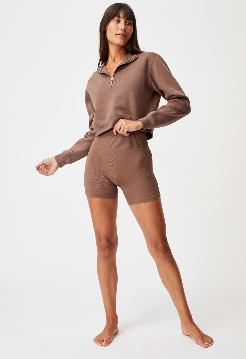 Cotton On - Lifestyle getting out half zip fleece - raw umber