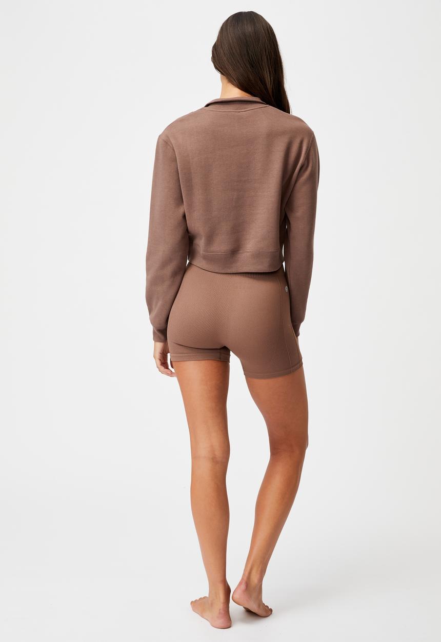 Cotton On - Lifestyle getting out half zip fleece - raw umber