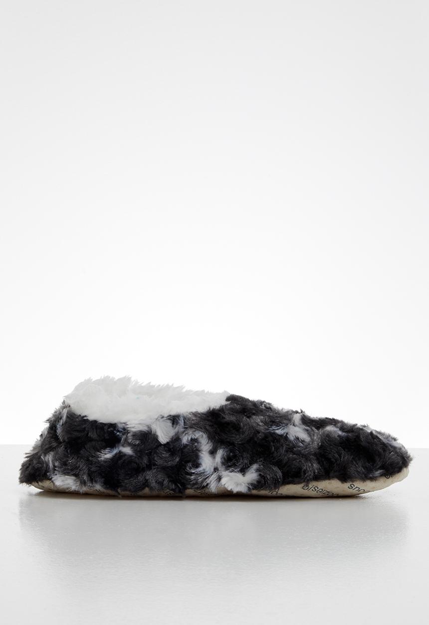 snoozies!® - Tie dye slipper - black & white 