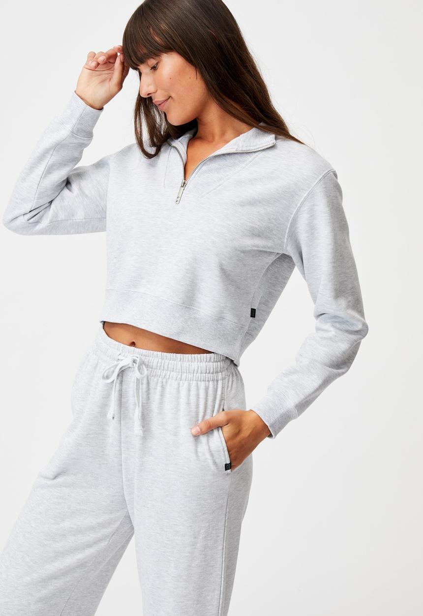 Cotton On - Lifestyle getting out half zip fleece - grey marle
